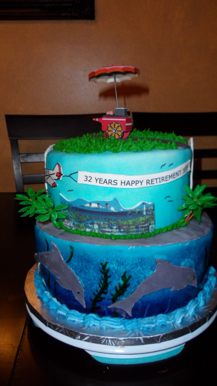 6 Photos of Dolphin Retirement Cakes