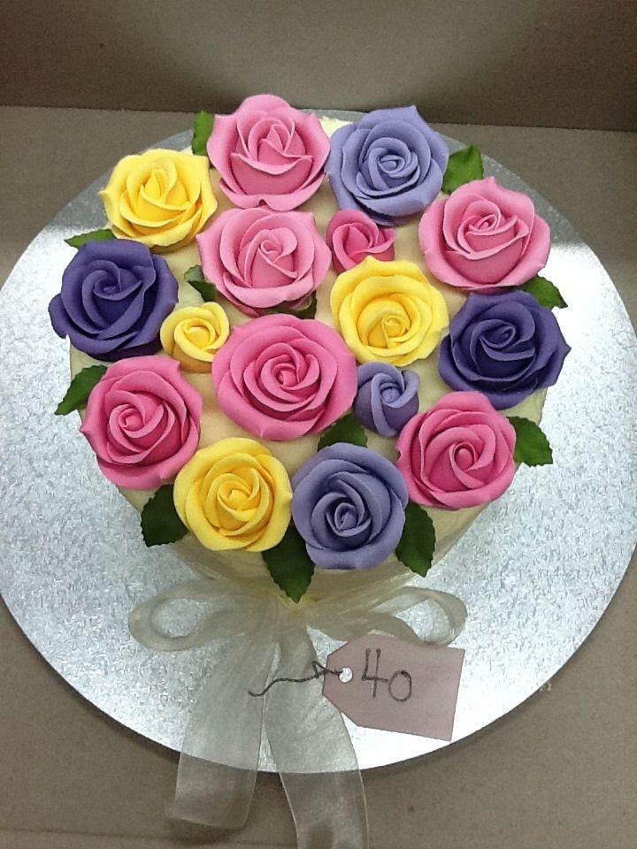 Beautiful Birthday Cake with Roses