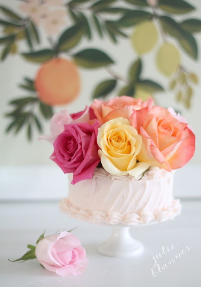 Beautiful Birthday Cake with Roses