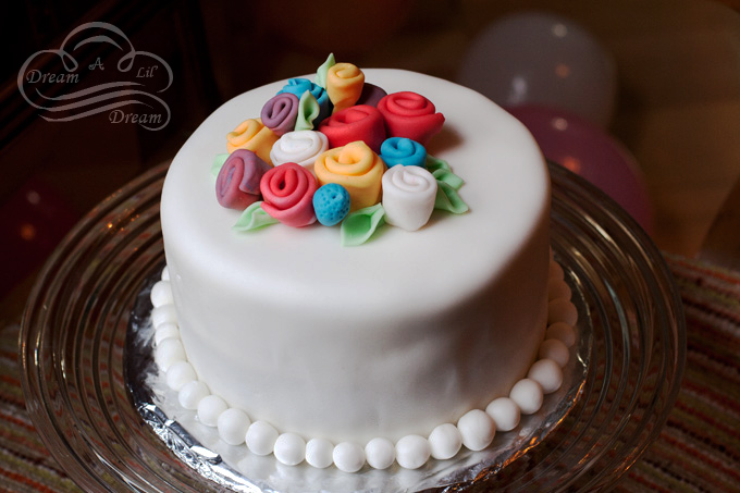 Birthday Cake with Fondant Roses