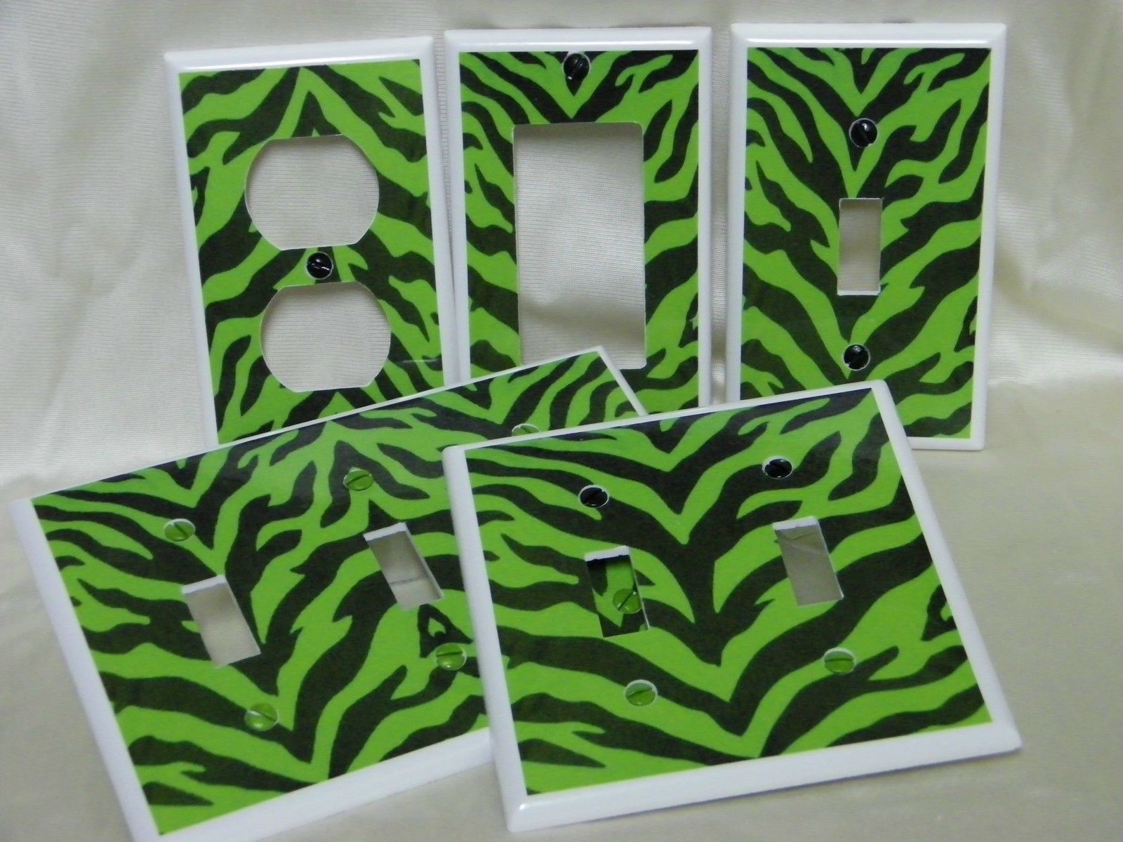 Black and Lime Green Zebra Print