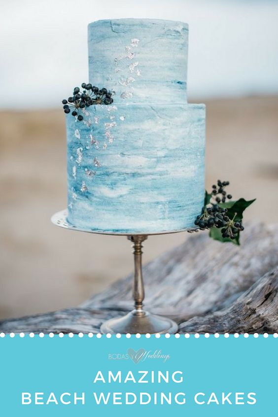 11 Blue Beach Themed Wedding Cakes Photo Ocean Themed Wedding Cake