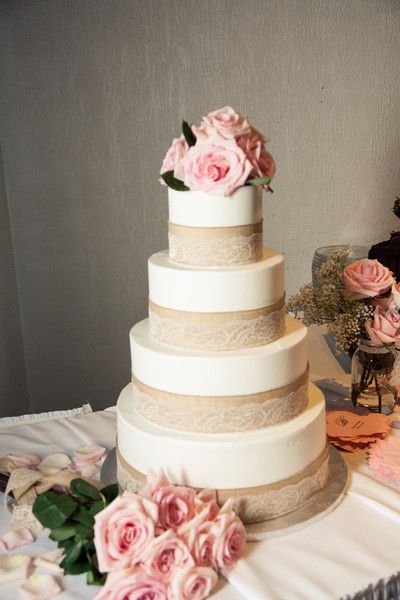 11 Burlap Wedding Cakes With Pink Photo Burlap And Pink Baby