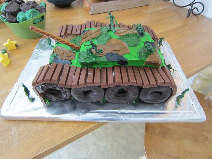 Camo Army Tank Birthday Cake