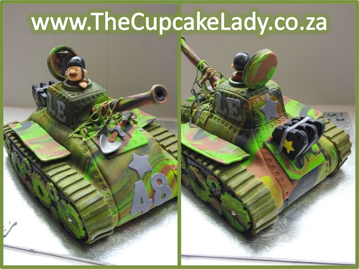 Camouflage Army Tank Cake