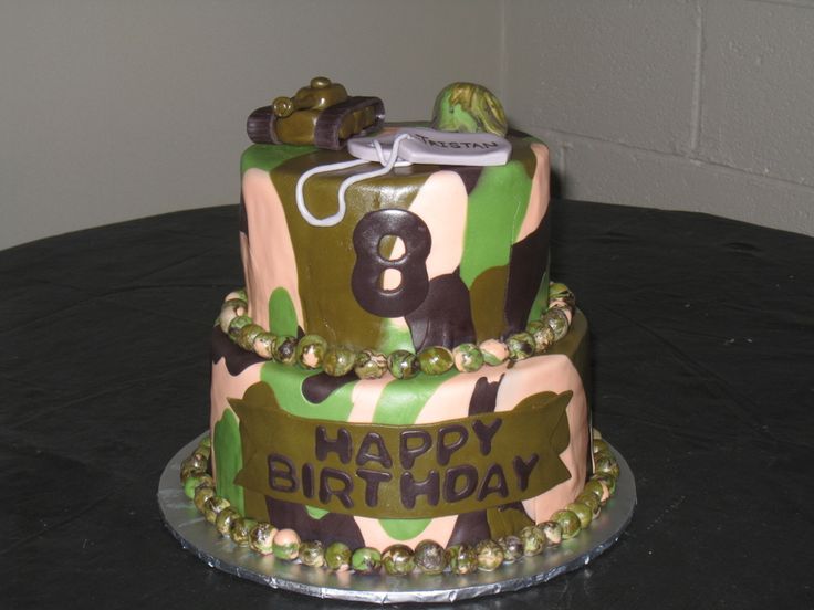 Camouflage Camo Birthday Cake