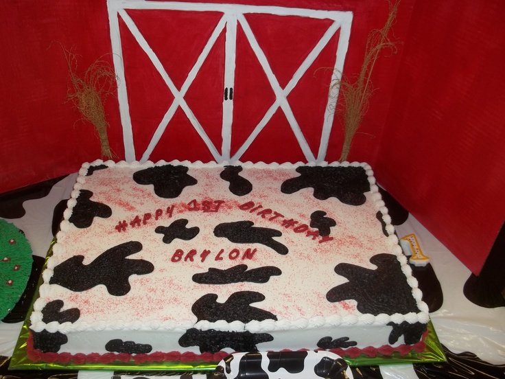 Cow Birthday Sheet Cake