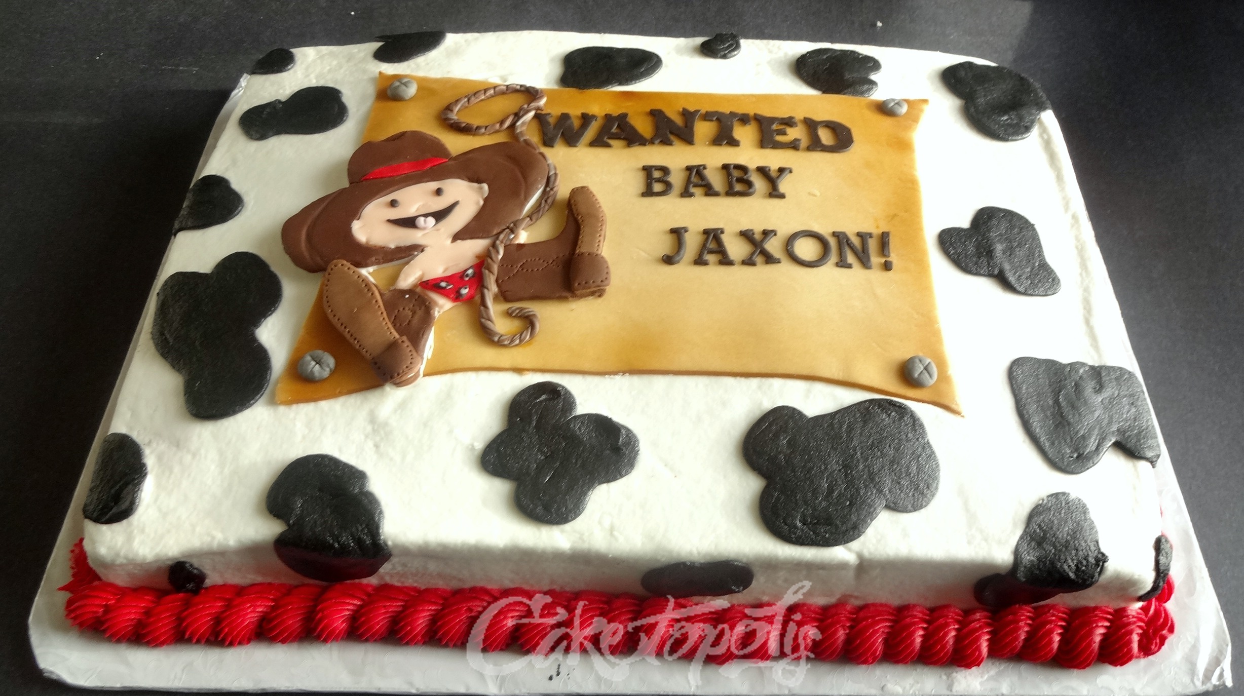 Cowboy Baby Shower Sheet Cake