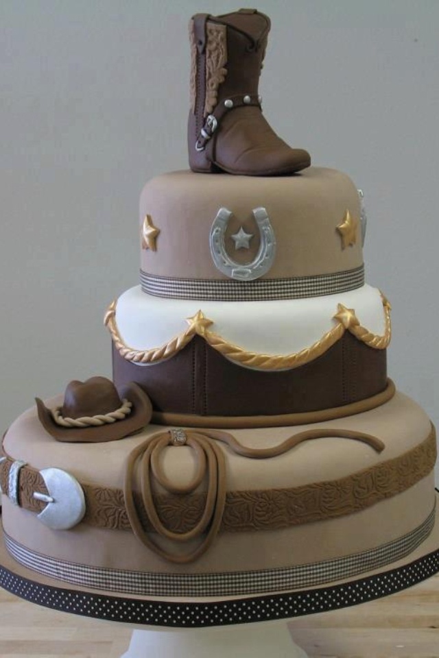 Cowboy Western Wedding Cake