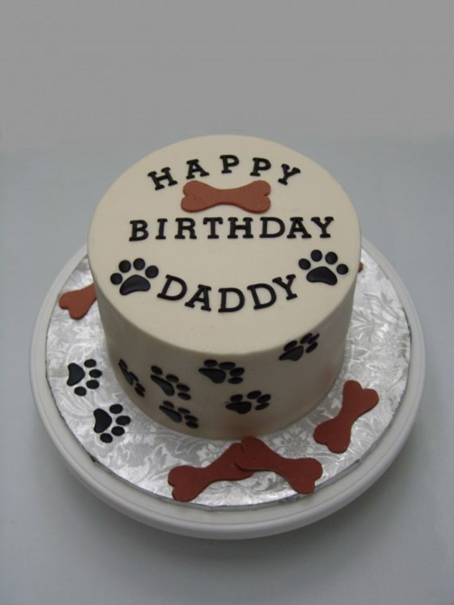 Dog Paw Print Birthday Cake