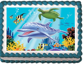 9 Photos of Dolphin Sheet Cakes