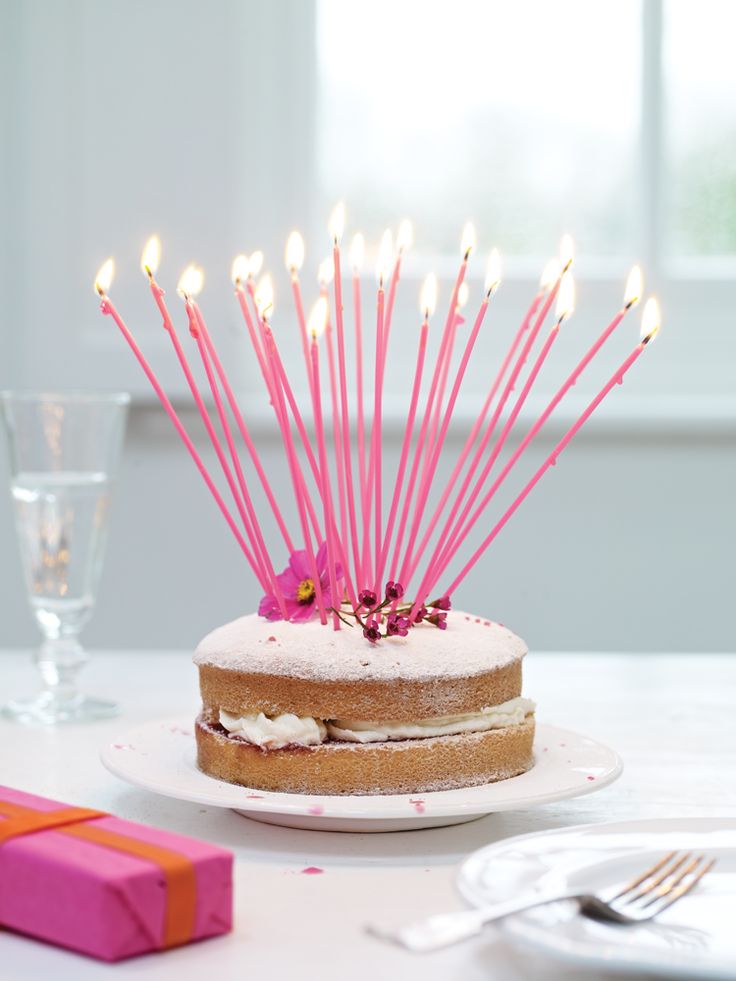 Elegant Birthday Cakes with Candles