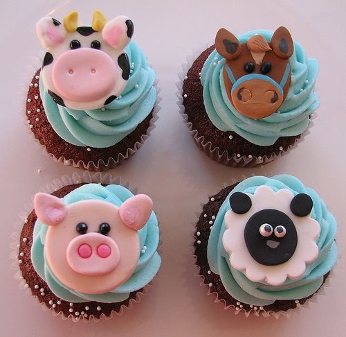 Farm Animal Cupcakes