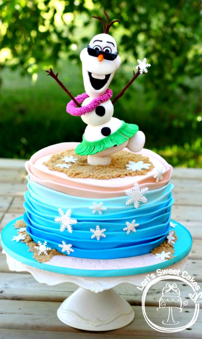 Frozen Summer Olaf Birthday Cake