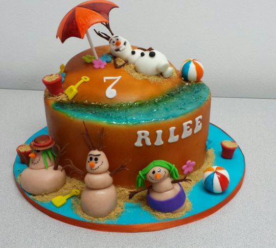 Frozen Summer Olaf Birthday Cake