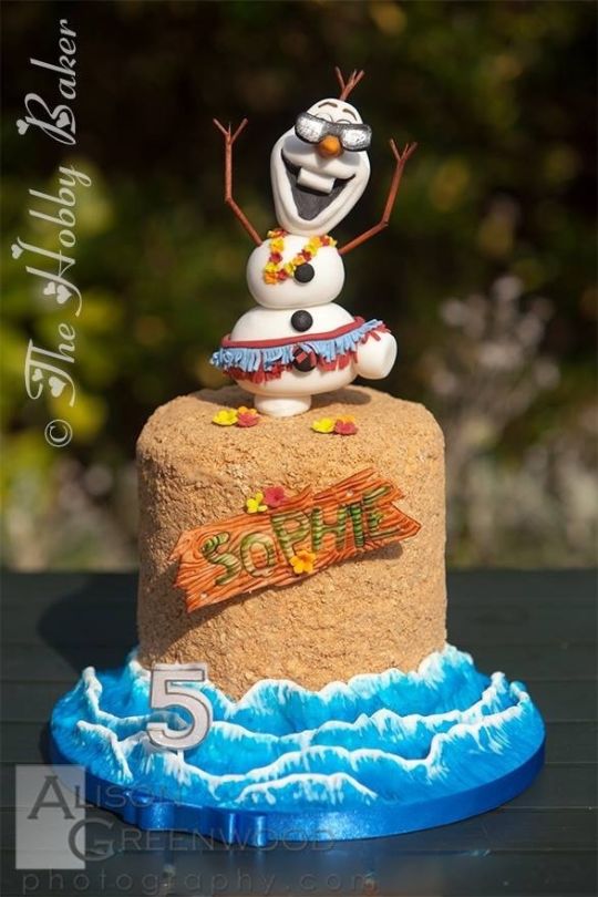 Frozen Summer Olaf Birthday Cake