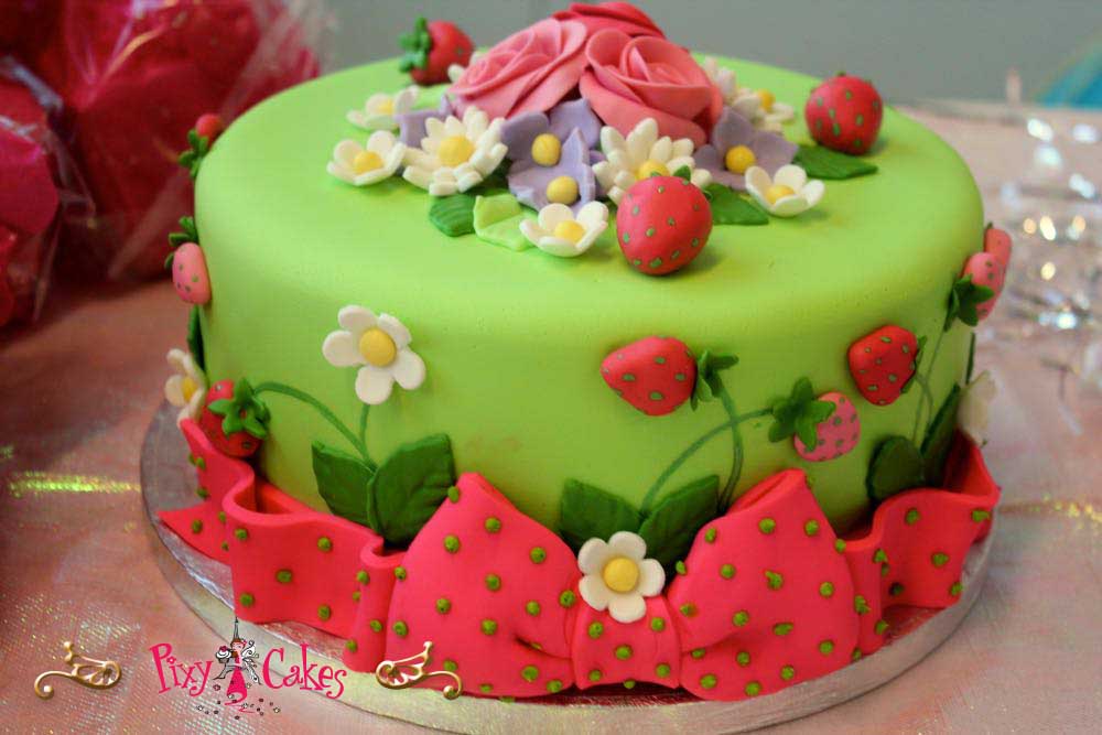 Girls Strawberry Birthday Cake