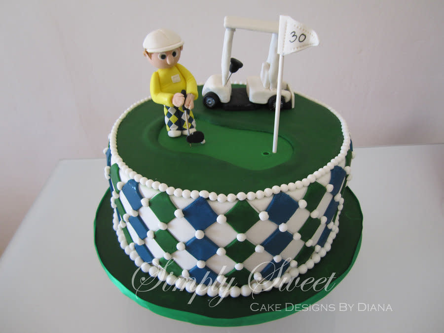 Golf Themed 30th Birthday Cake