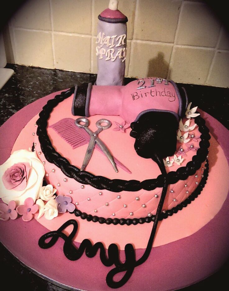 Hair Stylist Happy Birthday Cake