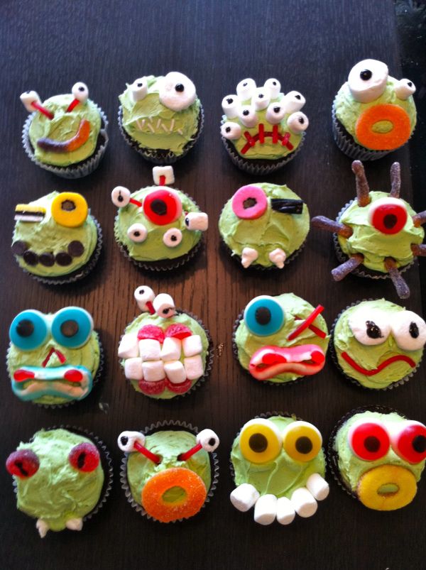 Halloween Monster Cupcakes