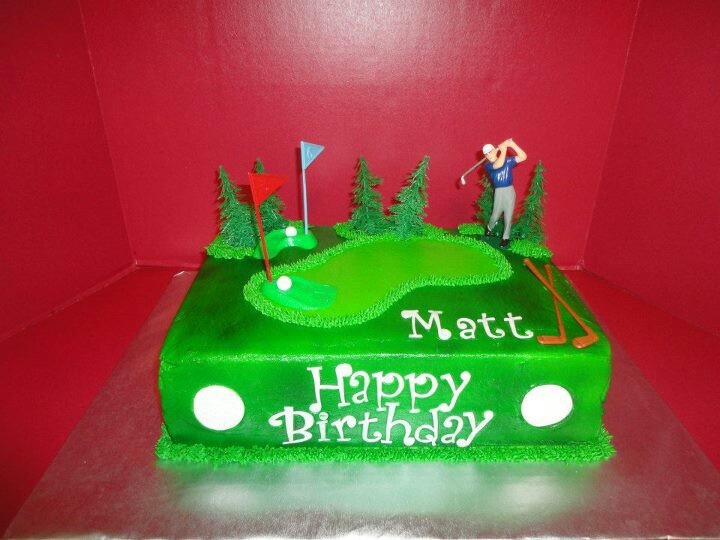 Happy Birthday Golf Theme Cake