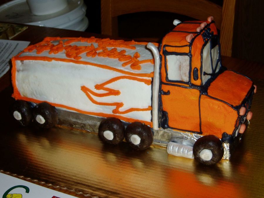 Happy Birthday Semi Truck Cake