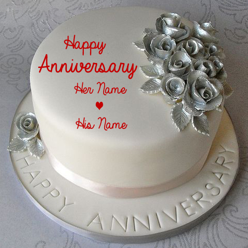 Happy Wedding Anniversary Cake with Name