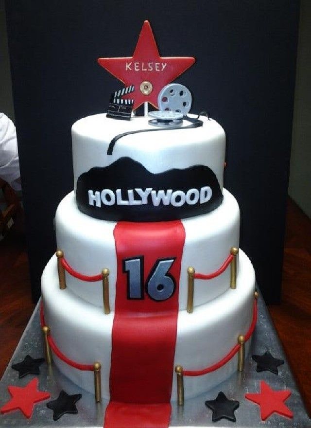 Hollywood Theme Sweet 16 Birthday Cake