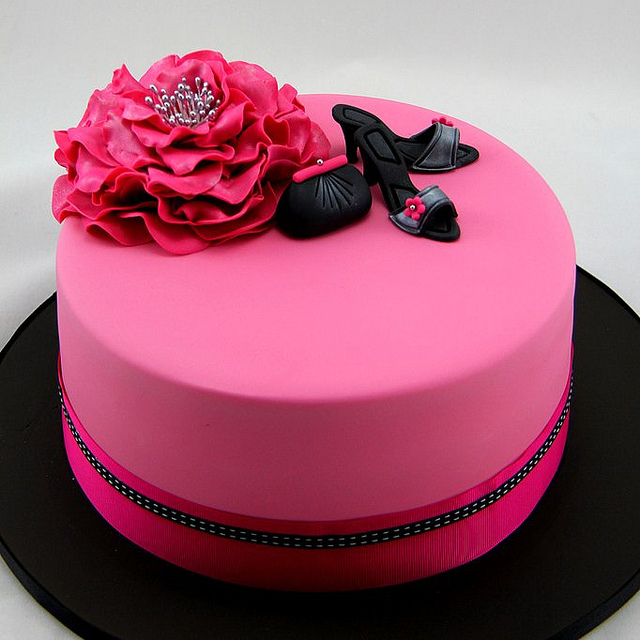 Hot Pink Birthday Cake