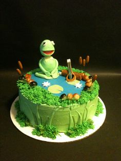 Kermit Frog Birthday Cake