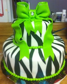 Lime Green Zebra Cake