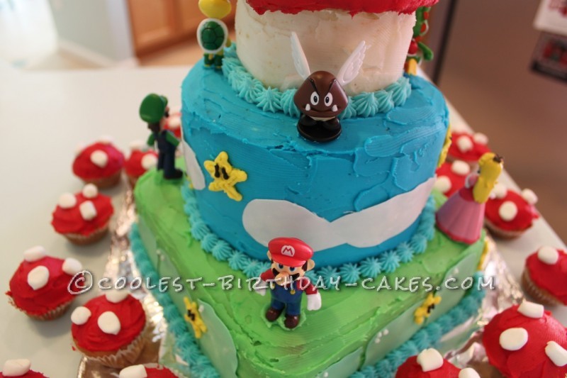 Mario Birthday Cake without Fondant