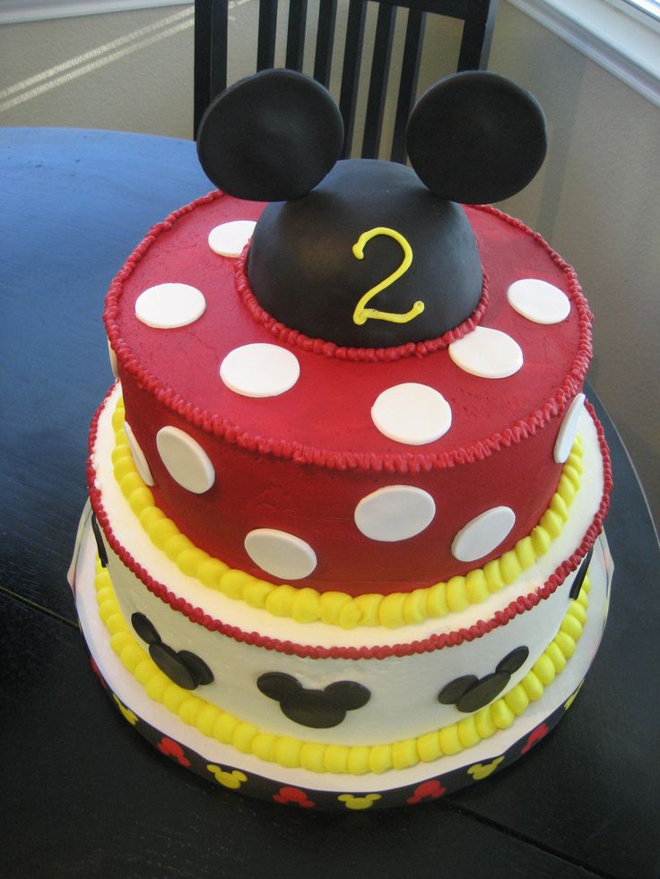 Mickey Mouse Buttercream Birthday Cake