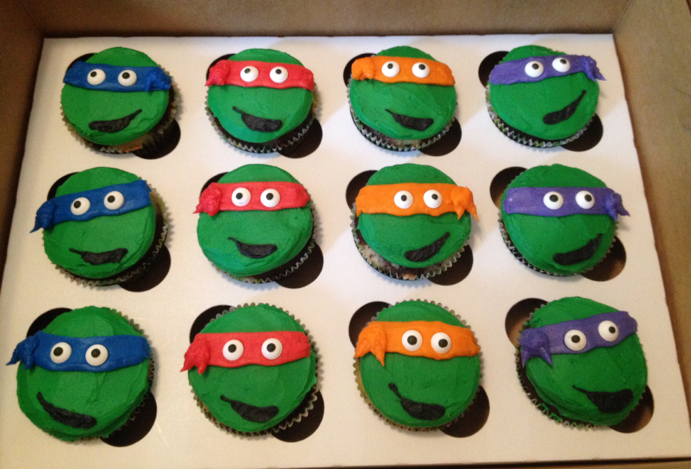 11 Photos of Ninja Turtle Birthday Cupcakes