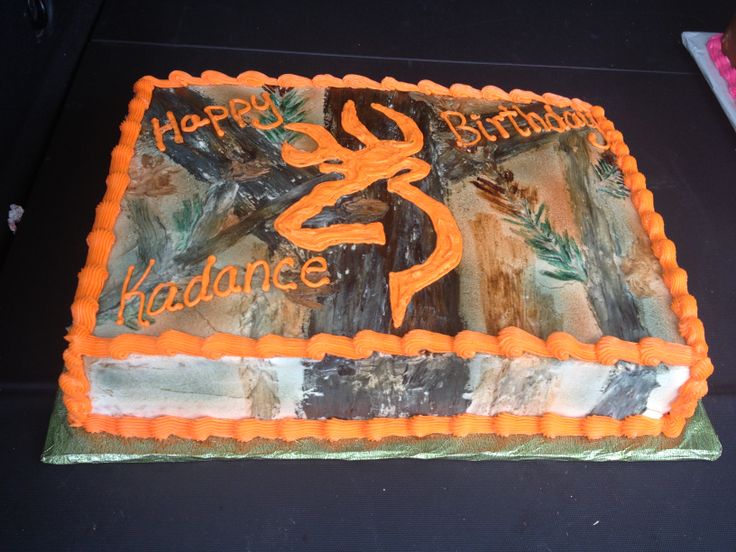 Orange and Camo Browning Birthday Cakes