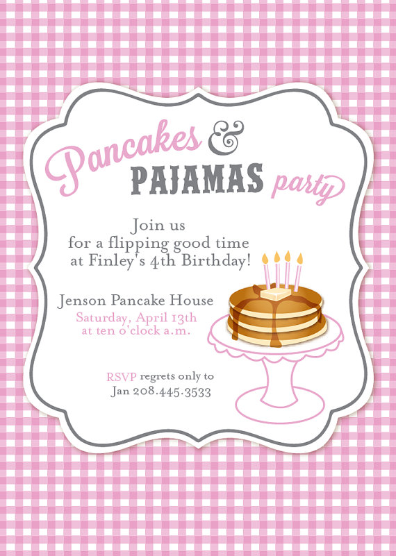 Pancakes and Pajamas Birthday Invitation