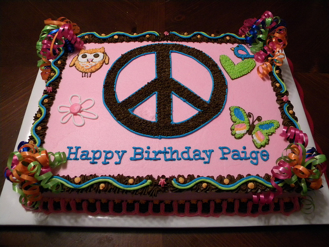 Peace Sign Birthday Cake