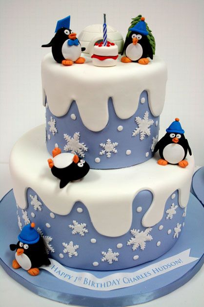 Penguin Birthday Cake