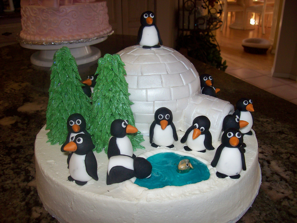 Penguin Birthday Cake