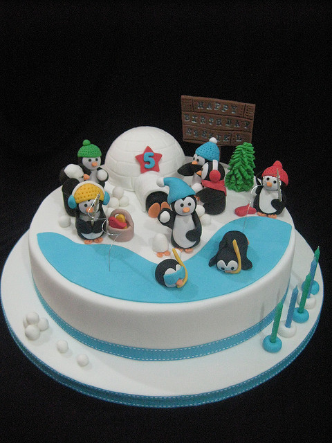 Penguin Birthday Cake