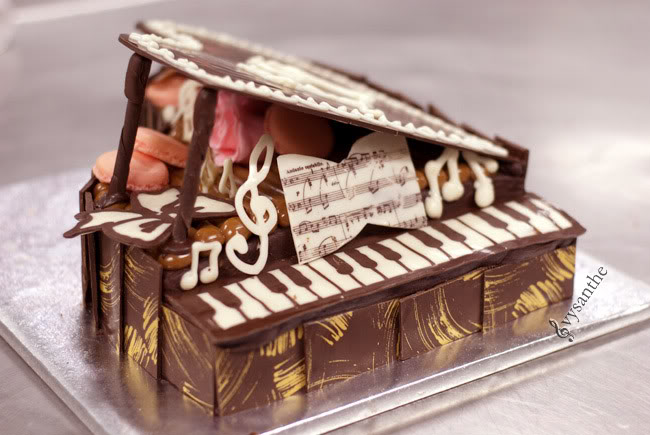 Piano Shaped Birthday Cake