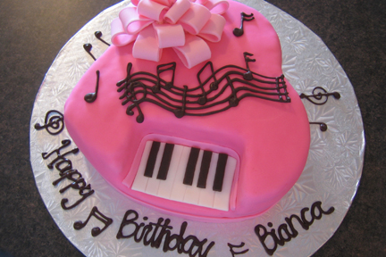 Piano Shaped Birthday Cake