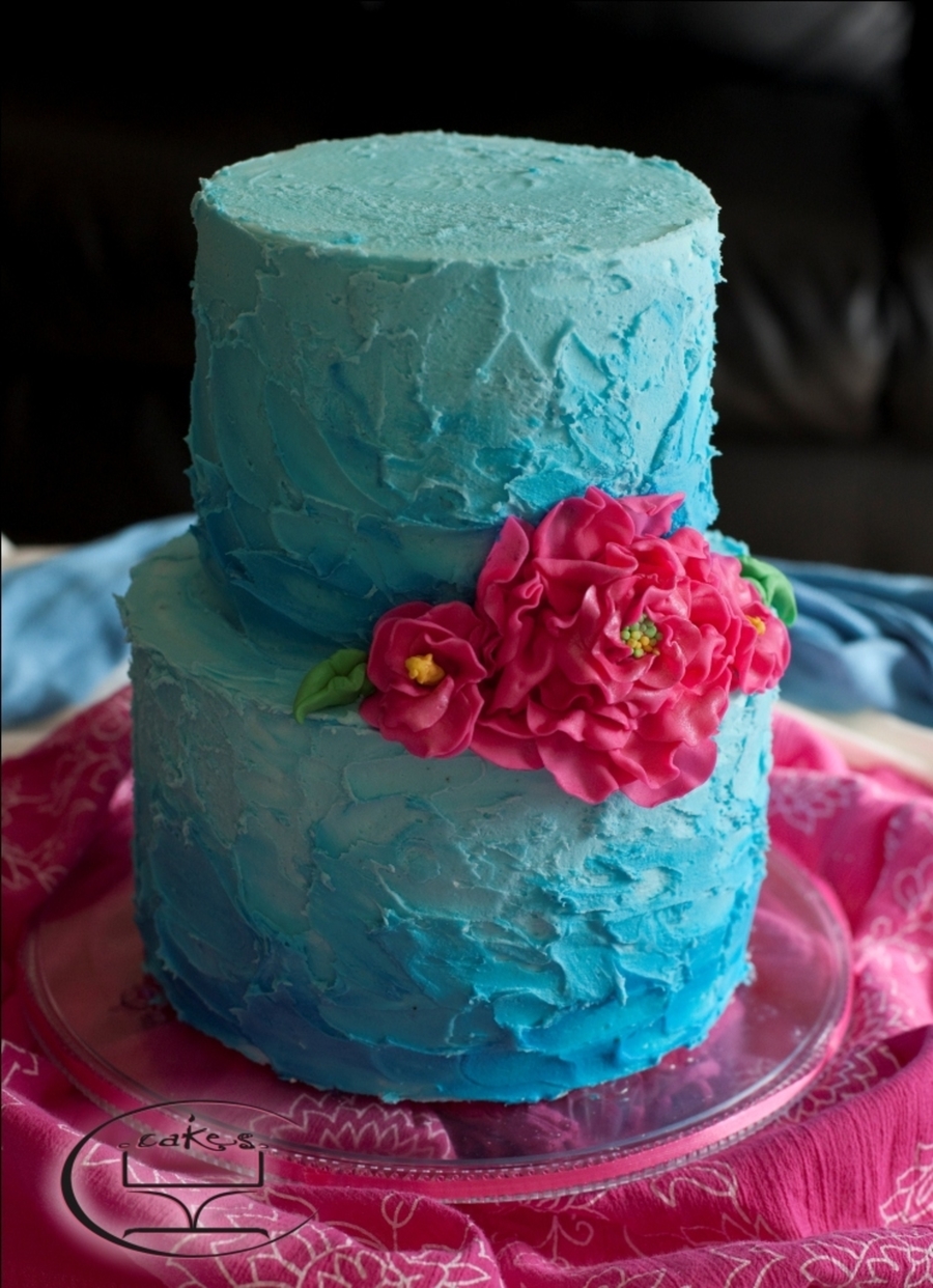 Pink and Turquoise Cake