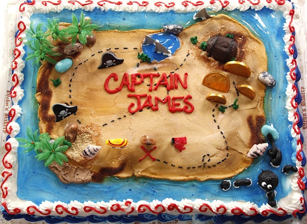 Pirate Treasure Map Birthday Cake