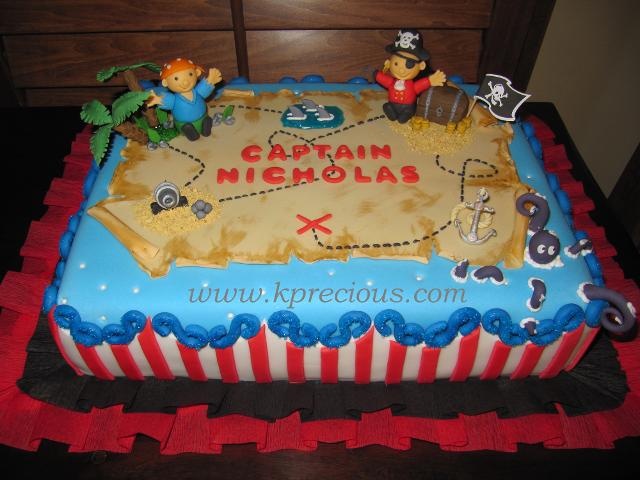 Pirate Treasure Map Birthday Cake