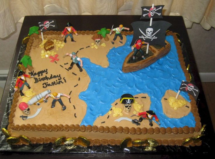 Pirate Treasure Map Birthday Cake