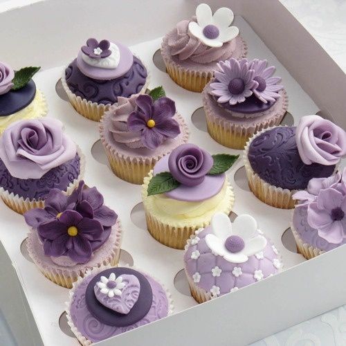 10 Photos of Small Purple Birthday Cake With Cupcakes