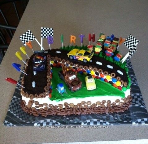 Race Car Track Birthday Cake