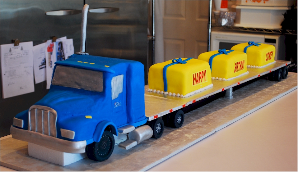 Semi Truck Shaped Cakes