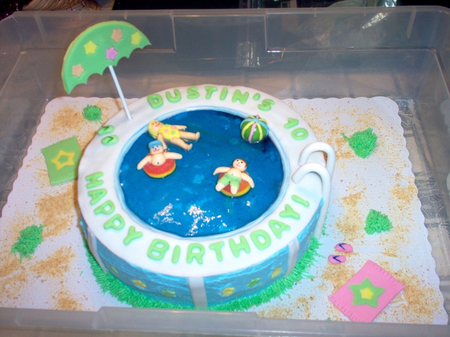 Swimming Pool Party Birthday Cake